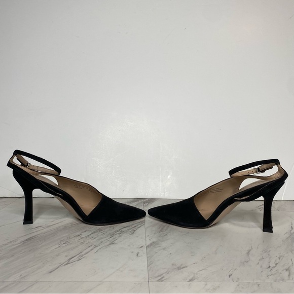 27 Edit Adelice Black Suede Pointy Toe Pump 8 1/2 M - Picture 5 of 13